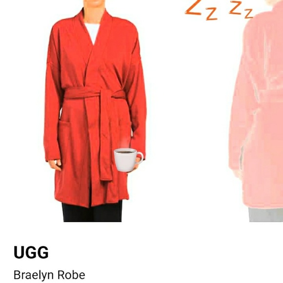 XL/0X Soft Red Ugg faux fur lined Robe NWT - Picture 2 of 7